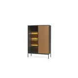 Möbel Kraft Vitrine 104 x 0 x 166 cm Schwarz