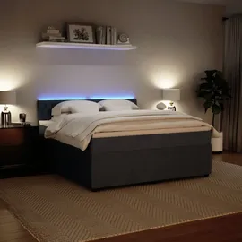 vidaXL Boxspringbett 180 x 200 cm Dunkelgrau