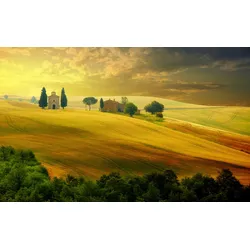 Fototapete PAPERMOON "Toskana Landschaft", bunt, B:3,50m L:2,60m, Vlies, Tapeten