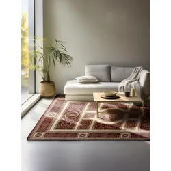 Teppich NORTHRUGS "Guzara", rot, B:80cm H:8mm L:120cm, Polypropylen, Teppiche, Orient Optik, Läufer, strapazierfähig, pflegeleicht, robust