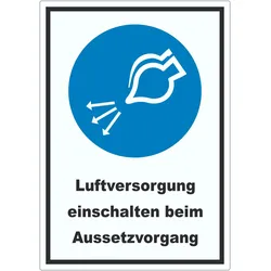 Luftversorgung einschalten beim Aussetzvorgang Aufkleber A2 (420x594mm)