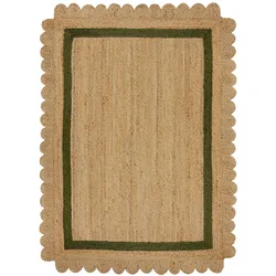 Einzigartiger Jute Teppich Grace, Handarbeit, von Kadima Design. Farbe: Braun-Grün, Größe: 120x170 cm