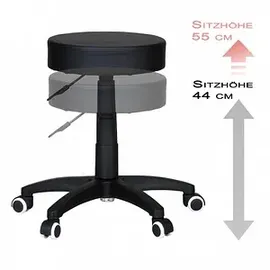 AMSTYLE Hocker SPM1.036 schwarz Kunstleder