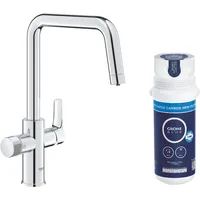 Grohe Blue Pure Start Starter Set mit Mini Aktivkohlefilter (U-Auslauf, 150° schwenkbar, 30596000