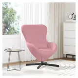 vidaXL Eiersessel Rosa Samt 63 x 73 x 90 cm Rosa mit Rollen