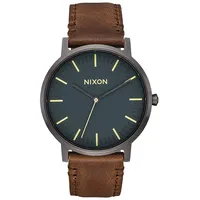 Nixon Unisex Erwachsene Analog Quarz Uhr mit Leder Armband A1058-2757-00