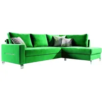 JVmoebel Ecksofa Design Ecksofa L-Form Sofa Couch Polster Schlafsofa Textil, Made in Europa grün