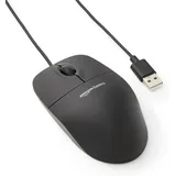 Amazon Basics - Optische Maus mit 3 Tasten und USB-Anschluss für Windows und Mac OS X, 1 Stück, Schwarz