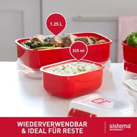 Sistema Frischhaltedose rechteckig rot 4 x 1,25 l