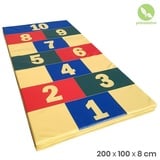 NiroSport Weichbodenmatte Turnmatte Hopscotch 200 x 100 x 8cm (1er-Set), 8cm Stärke bunt