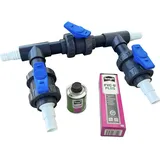 STEMAX-Wassertechnik Pool Bypass EXPERT Set 50mm mit 32/38mm ABS Schlauchtüllen für Pool Wärmepumpe Schwimmbad Schwimmbecken Poolheizung Wärmepumpe Solaranlage