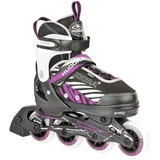 HUDORA Rollschuhe Mia schwarz/lila - Rollschuhe für Kinder / Jugendliche und Erwachsene - Größe 37-40 - verstellbar in 4 Größen - bequem und stylisch