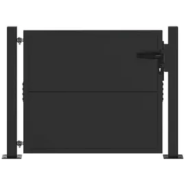 vidaXL Gartentor 110 x 105 cm Schwarz/Pulverbeschichteter Stahl