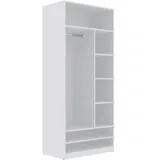 marmex möbel TRES 02B Garderobenschrank 90x206x51 weiß