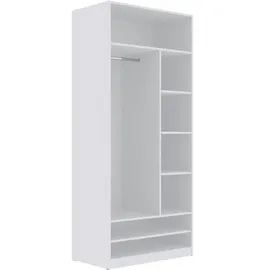 marmex möbel TRES 02B Garderobenschrank 90x206x51 weiß