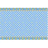 Papiertischdecke Minions 180x120cm - Tischdecke Kindergeburtstag Party - Einweg Tischdecke mit Karos und Bananen - Partydeko Kinderparty Geburtstag - Blau Gelb
