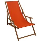 Erst-Holz Liegestuhl terracotta Sonnenliege Gartenliege Holz Deckchair Strandstuhl Massivholz Gartenmöbel 10-309