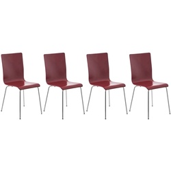 CLP 4er-Set  Wartezimmerstuhl PEPE mit ergonomisch geformten Holzsitz und Metallgestell I 4x Konferenzstuhl   In verschiedenen Farben erhältlich