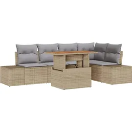 vidaXL Garten-Lounge-Set 6-tlg. beige