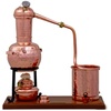 Destille Long Column Alembic premium 0,7 Liter mit Spiritusbrenner und Thermometer