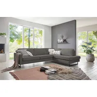 PLACES OF STYLE Ecksofa »Pinto, 290 cm, Ottomane links / rechts«, Cord, Feincord, Luxus-Microfaser Leder und Chenille, schwarz