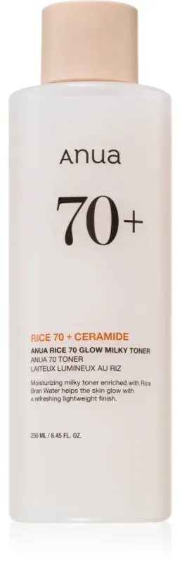 Anua Rice 70+ Glow Milky Toner Feuchtigkeitstonikum zur Verjüngung der Gesichtshaut 250 ml