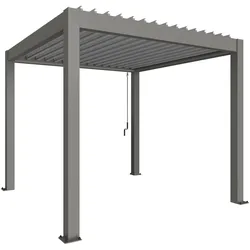 Pergola BIOHORT "3 x 3", silber, metallic, Pergolen, stilvoller Schattenspender für mehr Komfort im Freien