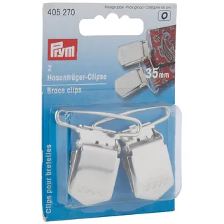 Prym - Prym Silber (35mm) Hosenträger Clips - 2 Stücke