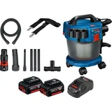 Bosch Akku-Staubsauger GAS 18V-10 L / 2x 5,0 Ah Akku + Ladegerät inkl. Zubehör-Set 14tlg.