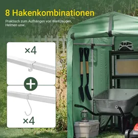 SoBuy Fahrradgarage wetterfest für 1-2 Fahrräder mit UV-Schutz grün 120x163x176 cm