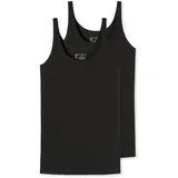 SCHIESSER Damen Trägertop, 2er Pack - Single Jersey, Serie 95/5, uni Schwarz 2XL