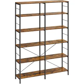 VASAGLE Bücherregal 120 x 172,5 x 30 cm Vintagebraun-Schwarz