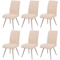 MCW Esszimmerstuhl MCW-G55, Küchenstuhl Lehnstuhl, Edelstahl gebürstet Stoff/Textil Chenille