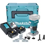 Makita DRT 52 RFJ Akku Kantenfräse 18 V 6 mm Brushless + 2x Akku 3,0 Ah + Ladegerät + Makpac