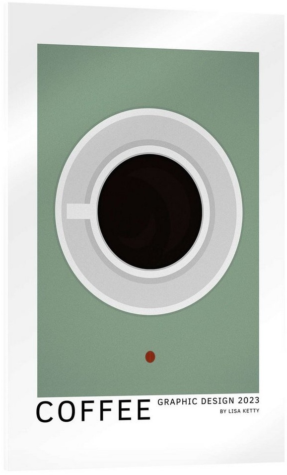 Posterlounge Acrylglasbild Lisa Ketty, Coffee - Graphic Design, Bar Mid-Century Modern Malerei grün 40 cm x 60 cm
