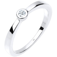 Elli DIAMONDS Ring Women Classic Solitaire with Diamond (0.03 ct.) 925 Sterling Silver