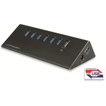 LC-POWER USB-Hub, 6x USB-A 3.0, USB-A 3.0 [Buchse] (LC-HUB-ALU-2B-7)