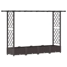 vidaXL Hochbeet mit Rankgitter und Dach 203 x 40 x 123 cm Braun