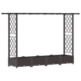 vidaXL Hochbeet mit Rankgitter und Dach 203 x 40 x 123 cm Braun