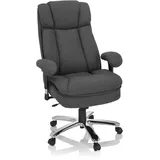 HJH Office Bürostuhl BUILDER XXL I Stoff Chefsessel bis 180kg belastbar, hohe Rückenlehne, Dunkelgrau