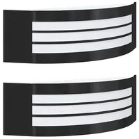 VidaXL Außenwandleuchte 2 pcs Schwarz 32 x 10 x