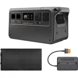DJI Power 1000 V2 tragbare Powerstation, 1024 Wh LFP-Akku, 2600 W Ausgangsleistung, in 37 Min. von 0% auf 80%, kompakte Größe, 200 W flexibles Solarpanel, Dächer, Generator für den Hausgebrauch