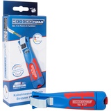 WEICON 50050227 Kabelmesser No. 8-27, Abisolierwerkzeug zum Entmanteln von Rundkabel, blau/rot, 140mm