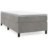 vidaXL Boxspringbett mit Matratze Hellgrau 90x200 cm Samt