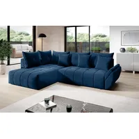 Furnix Ecksofa BEYLAN Polstercouch Schlafsofa in L-Form mit Bettkasten und Kissen, 266 x 190 x 71/91 cm, pflegeleicht, made in Europe blau