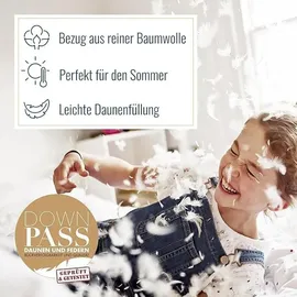 SPESSARTTRAUM 2 Stück Daunenpass Sommer Daunen Bettdecke Sommerdecke 320g 135x200 - Weiß