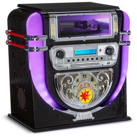 Auna Graceland Mini Jukebox CD-Player Plattenspieler DAB+/FM-Radio LED