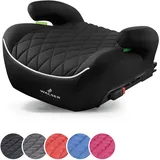 Walser Premium Kinder Sitzerhöhung Auto ISOFIX, Qualitätssieger Sehr Gut* Kindersitz Auto 125-150 cm, bequeme Kindersitzerhöhung Auto Andy Norm ECE R 129, Sitzerhöhung Auto Kindersitz schwarz