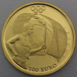 Goldmünze 100 Euro Fackellauf ? Start 2004 Olympische Sommerspiele Athen 2004 (Griechenland)