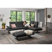 W.SCHILLIG Ecksofa broadway, Designsofa, toller Sitzkomfort, zeitlos, elegant, L-Form, Sitztiefenverstellung, Kopfteil- & Seitenteilverstellung, Breite 284cm grau